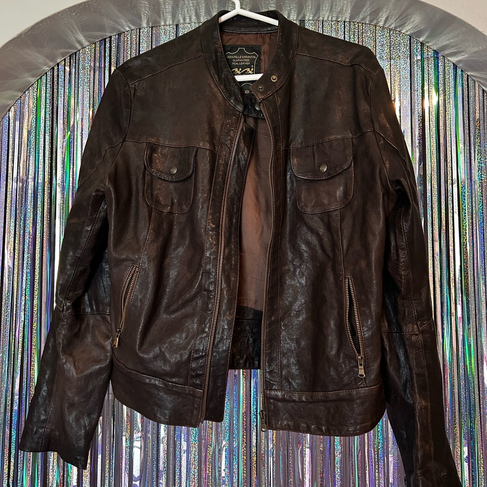 Authentic Italian Real Leather Brown Jacket